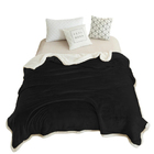 Coberdrom Sherpa Cobertor Queen Dupla Face Casal Preto Casen
