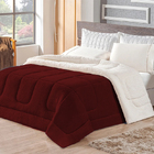 Coberdrom Sherpa Com Manta Queen Dupla Face Vermelho Casen