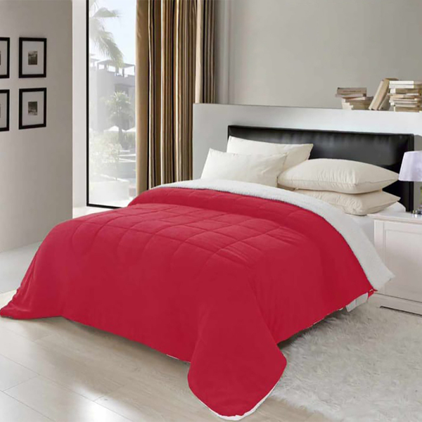 Coberdrom Sherpa Dupla Face Lã De Carneiro Casal Queen - Cor