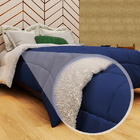 Coberdrom Sherpa Dupla Face Liso/noites Quentes Casen Azul Ma