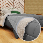 Coberdrom Sherpa Dupla Face Liso/noites Quentes Cinza Casen