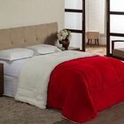 Coberdrom Sherpa E Flannel Atenas Queen 01 Peça - Vermelho