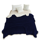 Coberdrom Sherpa Edredom Queen Dupla Face Casal Azul Marinho