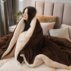 Coberdrom Sherpa Edredom Queen Dupla Face Casal Marrom Casen