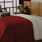 Coberdrom Sherpa Queen Casal Avulso Dupla Face Casen Vermelho