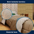 Coberdrom Sherpa Queen Moda Vegana Dupla Face 2 Em 1 Bege Cas