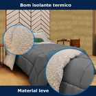 Coberdrom Sherpa Queen Moda Vegana Dupla Face 2 Em 1 Cinza Ca