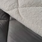 Coberdrom Sherpa Queen Tipo Lã De Carneiro Cinza E Palha Dupl