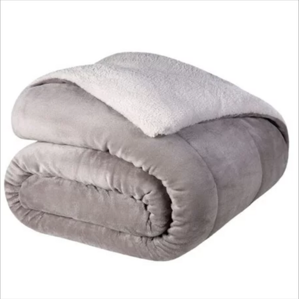 Coberdrom Solteiro Dupla Face Liso Lepper Dias Calmos - Cinza