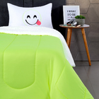 Coberdrom Solteiro Emoji Com Porta Travesseiro Bordado / Dupl