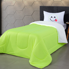 Coberdrom Solteiro Emoji Com Porta Travesseiro Bordado / Dupl