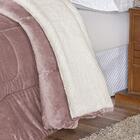 Coberdrom Solteiro Noruega Sherpa + Manta Flannel 1pç - Rosé