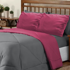 Coberta 6 Peças Casal Queen Dupla Face Casen Cinza Rosa