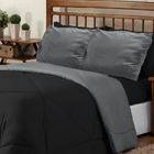 Coberta 6 Peças Casal Queen Dupla Face Casen Preto E Cinza