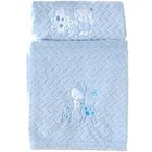 Cobertor Bebê Fluffy 110x90 Com Aplique Bordado Blue