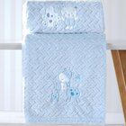 Cobertor Bebê Fluffy 110x90 Com Aplique Bordado Blue