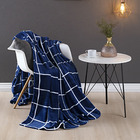 Cobertor Brooklyn Casal Mantinha Flannel Quadriculado - Azul