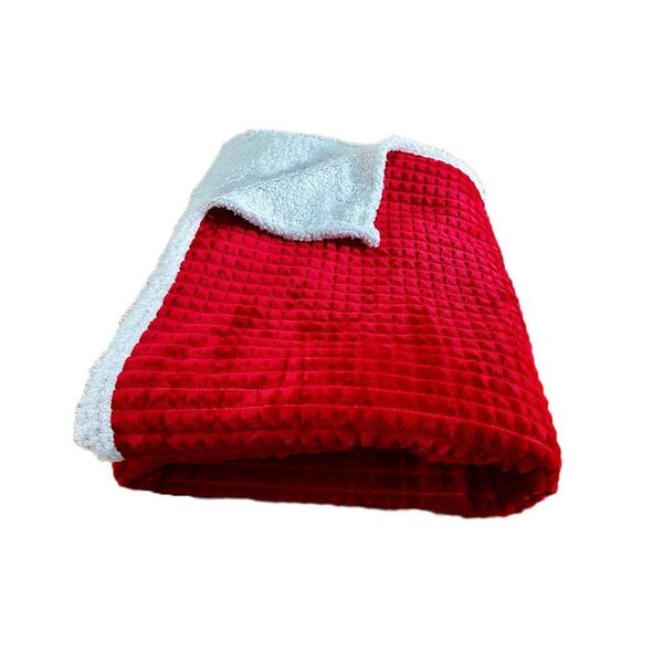 Cobertor Casal Diamond Dupla Face Manta Flannel Vermelho