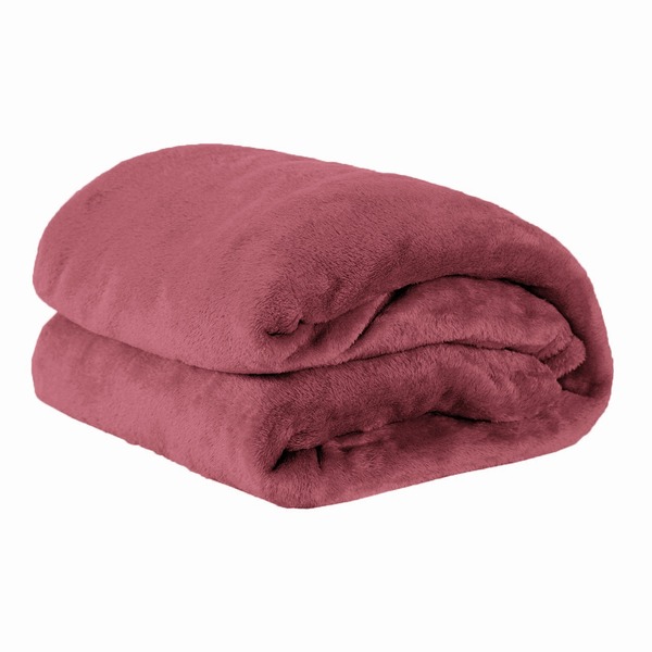 Cobertor Casal Manta Microfibra Fleece 01 Peça - Blush