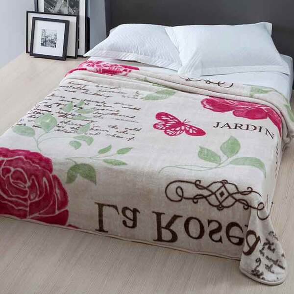 Cobertor Casal Microfibra Rosera Bege - Corttex