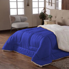 Cobertor Casal Queen Dupla Face 2 Em 1 Com Sherpa Azul Cotex