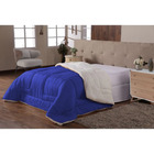 Cobertor Casal Queen Dupla Face 2 Em 1 Com Sherpa Azul Cotex