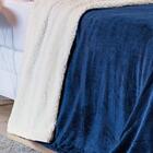 Cobertor Casal Queen E Manta 1 Peça Azul Marinho