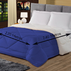 Cobertor Casal Queen Sherpa Dupla Face Azul Royale Casen