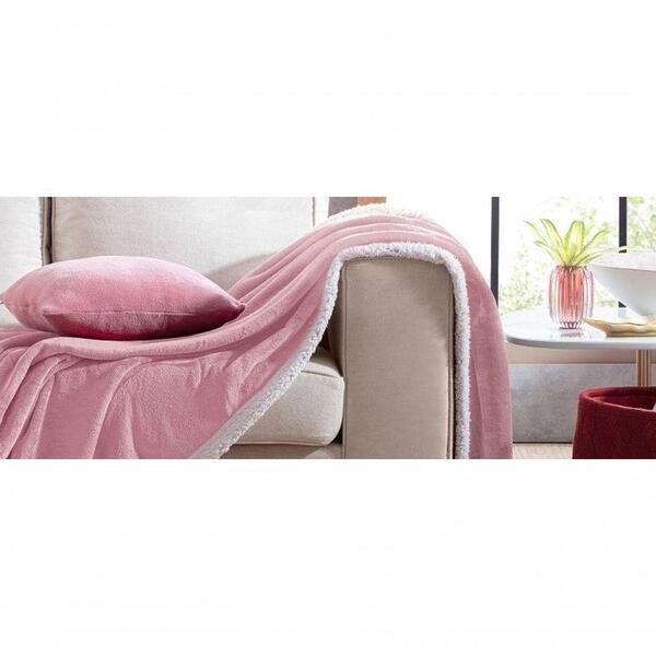 Cobertor Casal Sherpa Gran Peles Rosa Bebê 200 M X 220 M