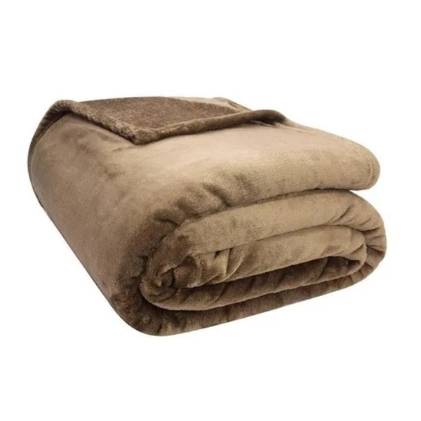 Cobertor Casal Velour Microfibra Neo Classico Camesa Marrom