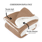 Cobertor Coberdrom Casal Queen Dupla Face Sherpa Bege