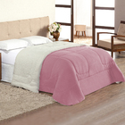 Cobertor Coberdrom Queen Rosê Dupla Face + Jogo De Cama 400 F