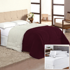 Cobertor Coberdrom Vinho Queen Size Dupla Face + Protetor De