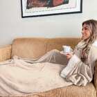 Cobertor Com Manga Sherpa Bege Quentinho Casa Dona