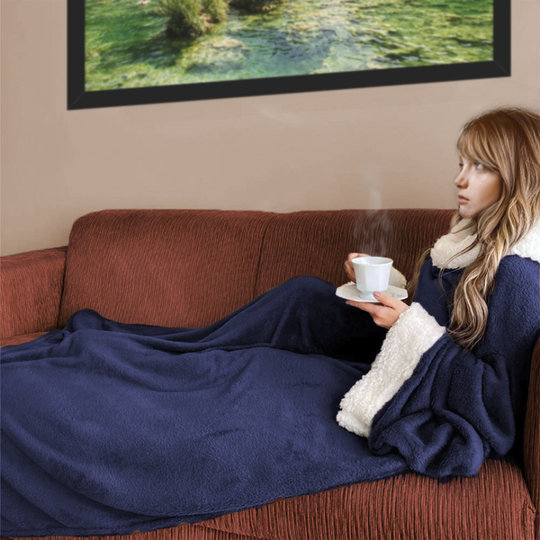 Cobertor Com Mangas E Sherpa Casen Marinho