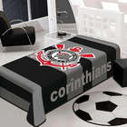 Cobertor Corinthians Solteiro Raschel Plus 1,50x2,20 Jolitex