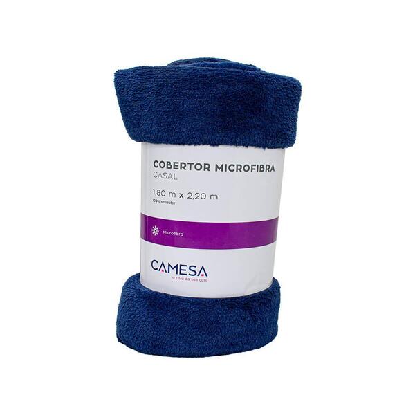 Cobertor De Casal Microfibra Antialérgico 1,8x2,2m Azul Marin
