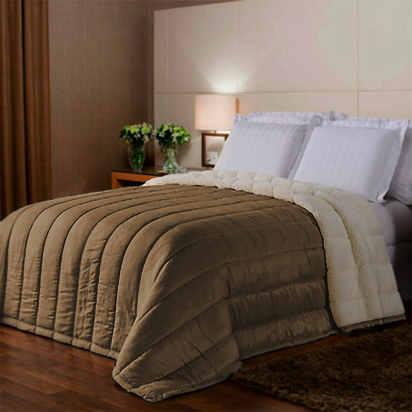 Cobertor/edredom Sherpa Casal Queen Dupla Face 2 Em 1 Na Cor