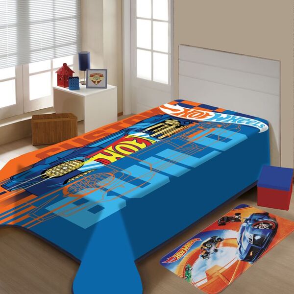 Cobertor Infantil 1,50x2,00 Mattel Hot Wheels Jolitex