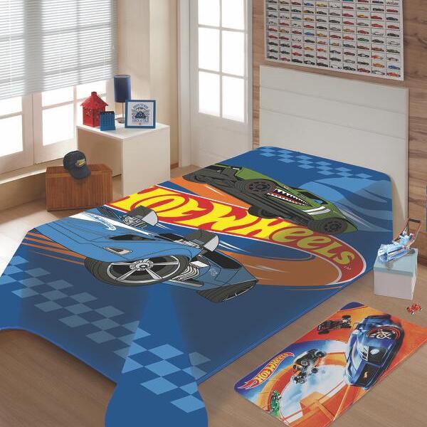 Cobertor Infantil 1,50x2,00 Mattel Hot Wheels R Jolitex