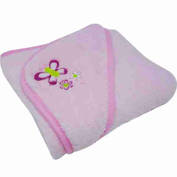 Cobertor Infantil Bordado C/ Capuz Rosa Estampa Sortida Niazi