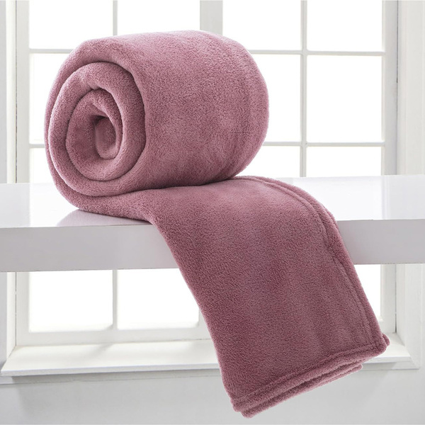 Cobertor Manta Aconchego Solteiro Ultrasoft Dupla Face - Rosê
