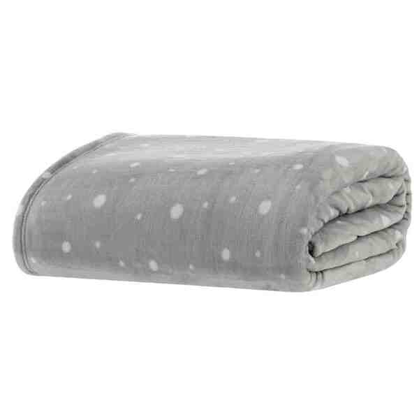 Cobertor/manta Casal Blanket Vintage Prata Poá Kacyumara