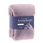 Cobertor Manta Microfibra - Casal - Liso - Lilás - 1 80m X 2