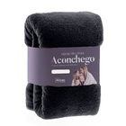 Cobertor Manta Microfibra - Casal - Liso - Preto - 1 80m X 2