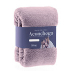 Cobertor Manta Microfibra - Solteiro - Liso - Lilás - 1 50m X