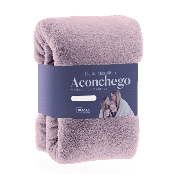 Cobertor Manta Microfibra - Solteiro - Liso - Lilás - 1 50m X