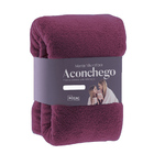 Cobertor Manta Microfibra - Solteiro - Liso - Uva - 1 50m X 2