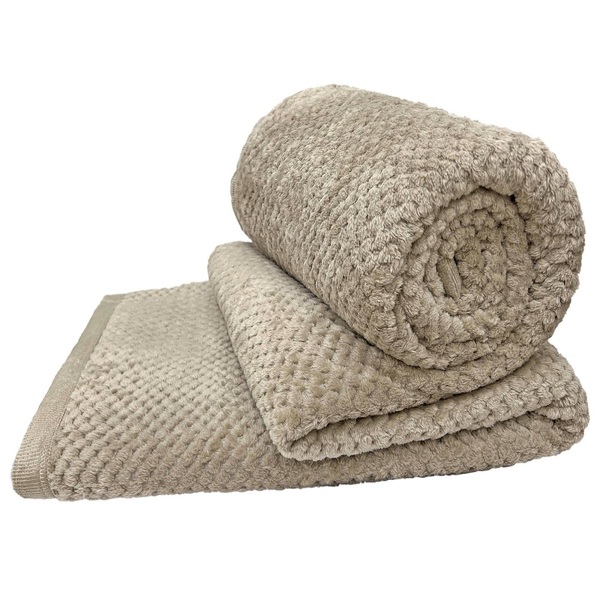 Cobertor Manta Queen Diamond 100% Poliéster - Bege