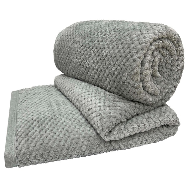 Cobertor Manta Queen Diamond 100% Poliéster - Cinza